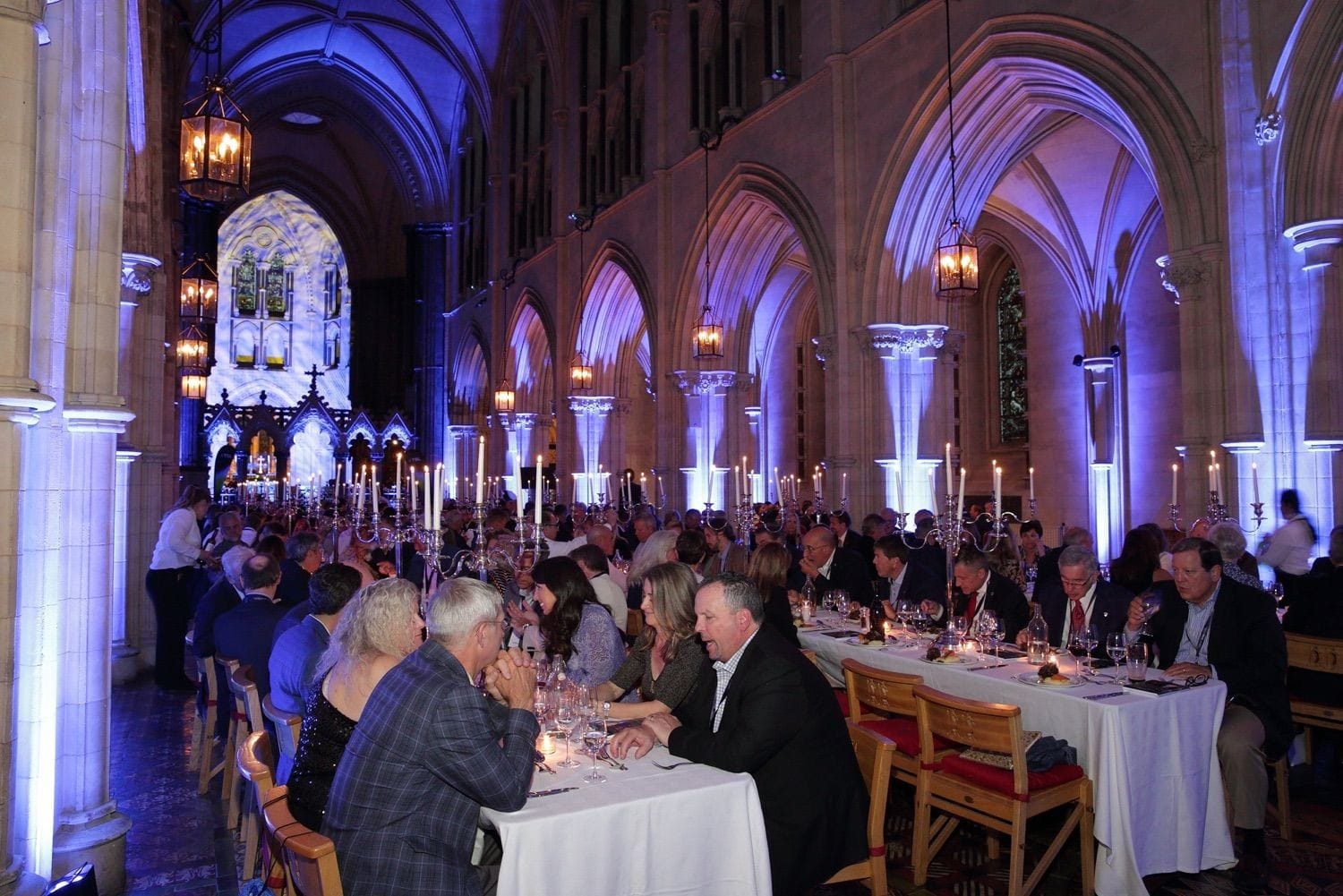 An American incentive group enjoy dinner and entertainment in Christchurch Cathederal, Dublin