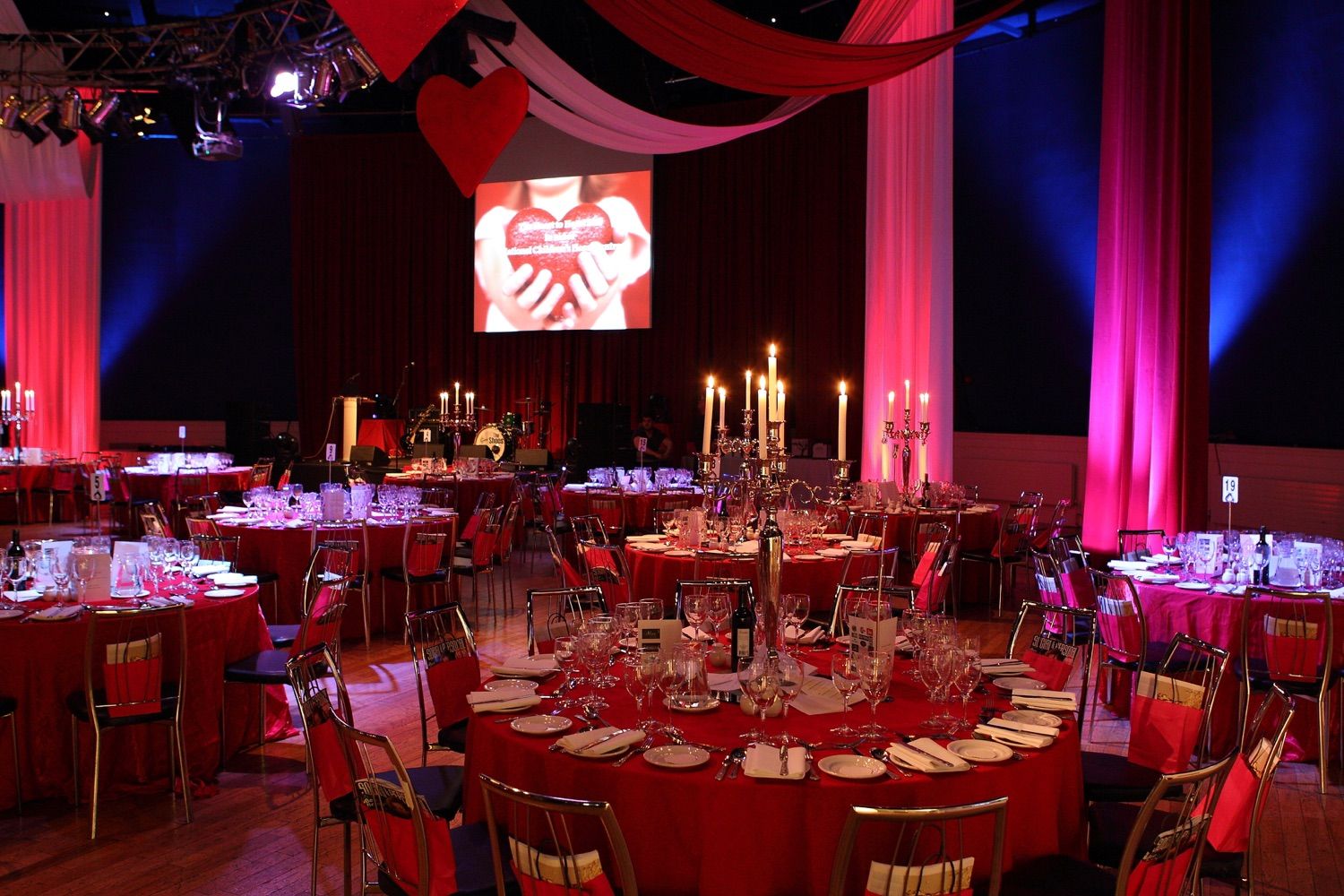 Decor and lighting at a charity event held in the Round Room of the Mansion House, Dublin.