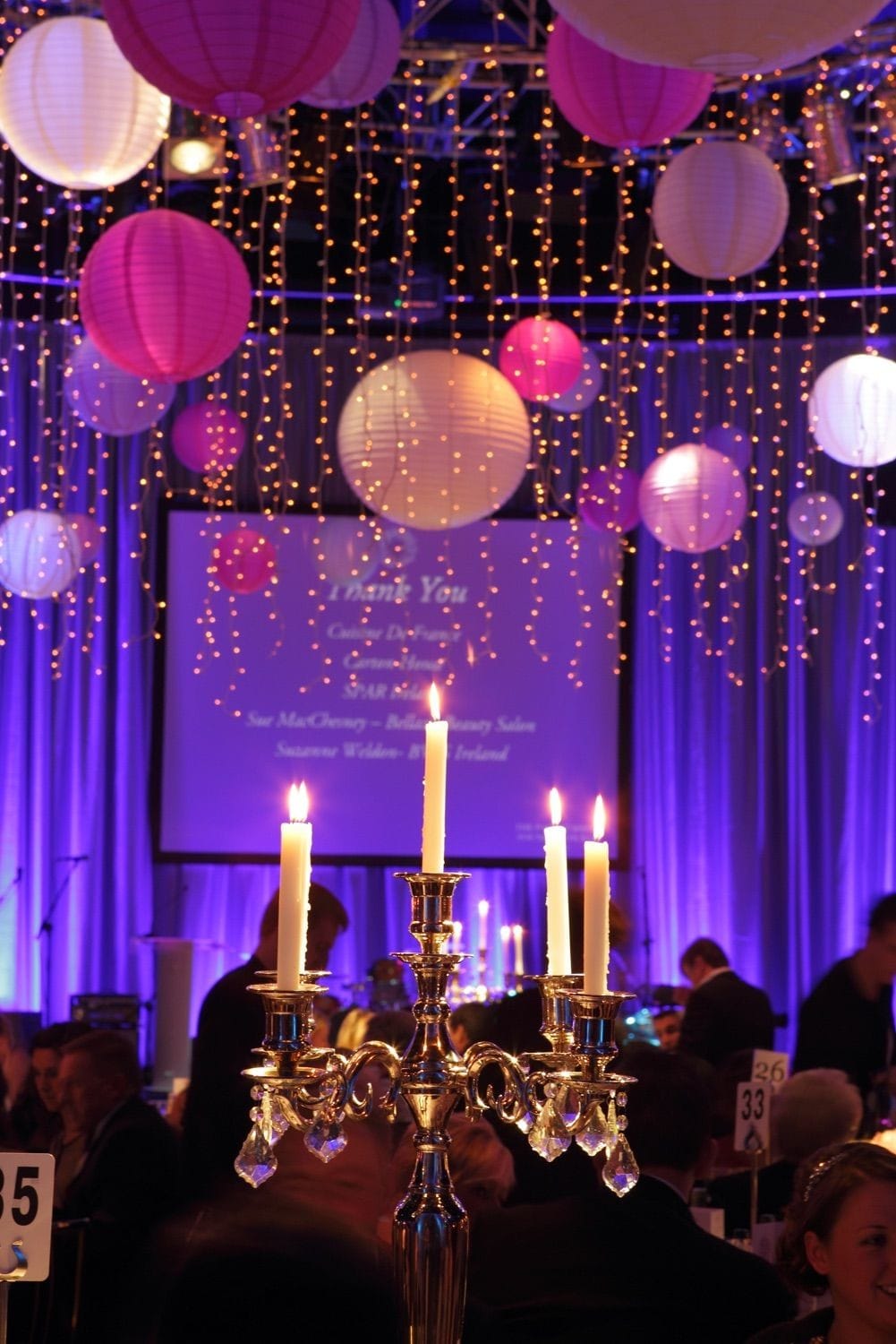 Party decor in the Round Room of the mansion House, Dublin, for a charity event