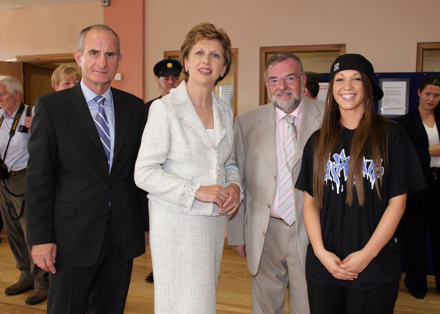 President Mary McAleese visits a community group to lend her support