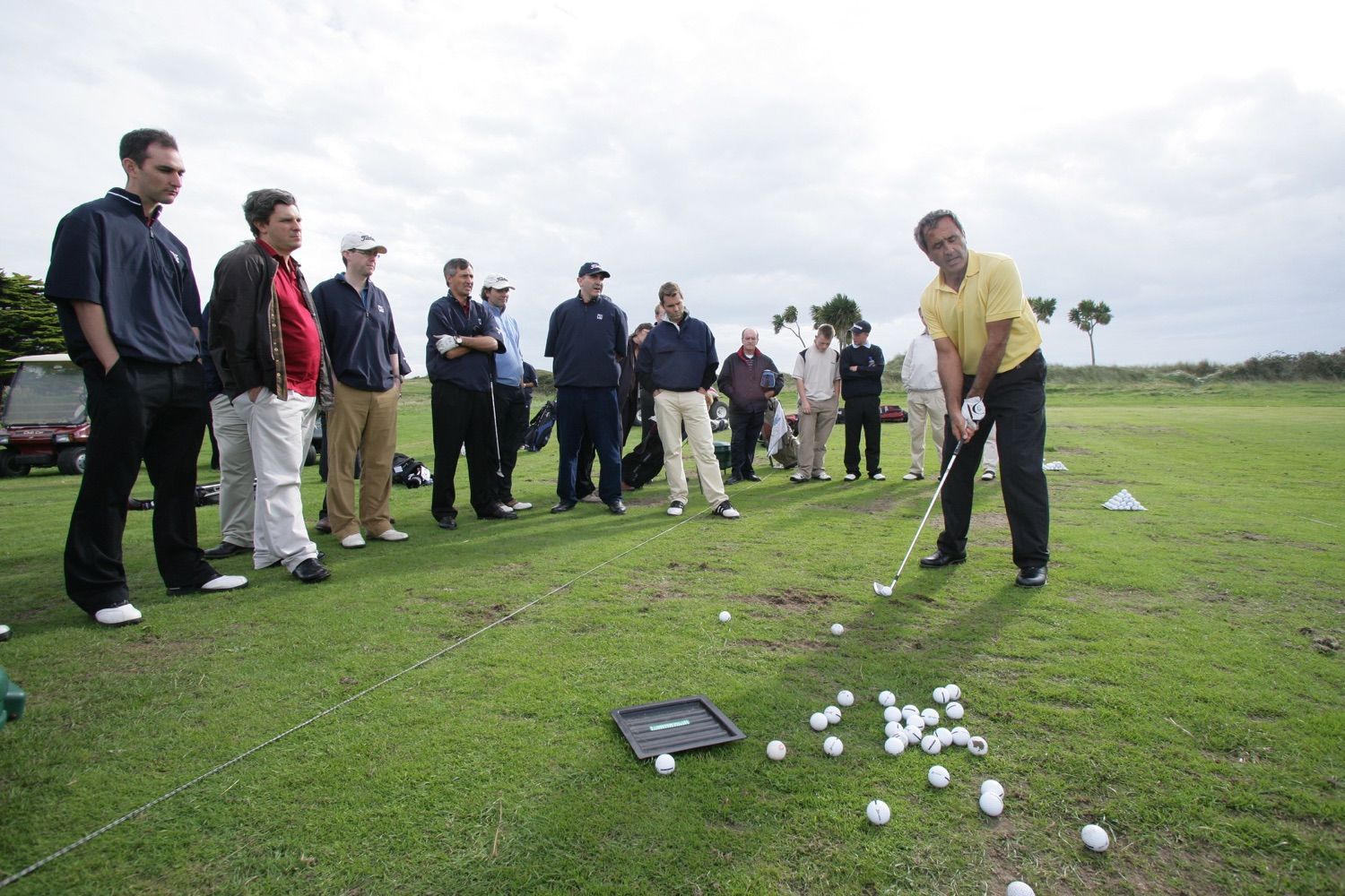 Seve Ballasteros pictured giving a golf masterclass at Portmarnock Golf Club, Dublin