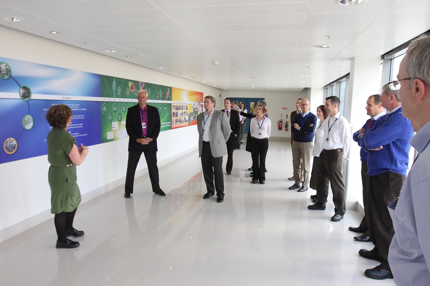 Visitors are given a guided tour of the production plant