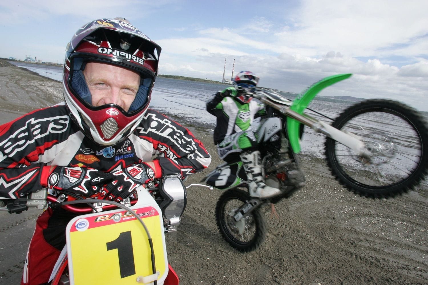 A public relations shoot to promote a moto cross event being held in the Three Arena. The photoshoot was held on Sandymount beach, Dublin