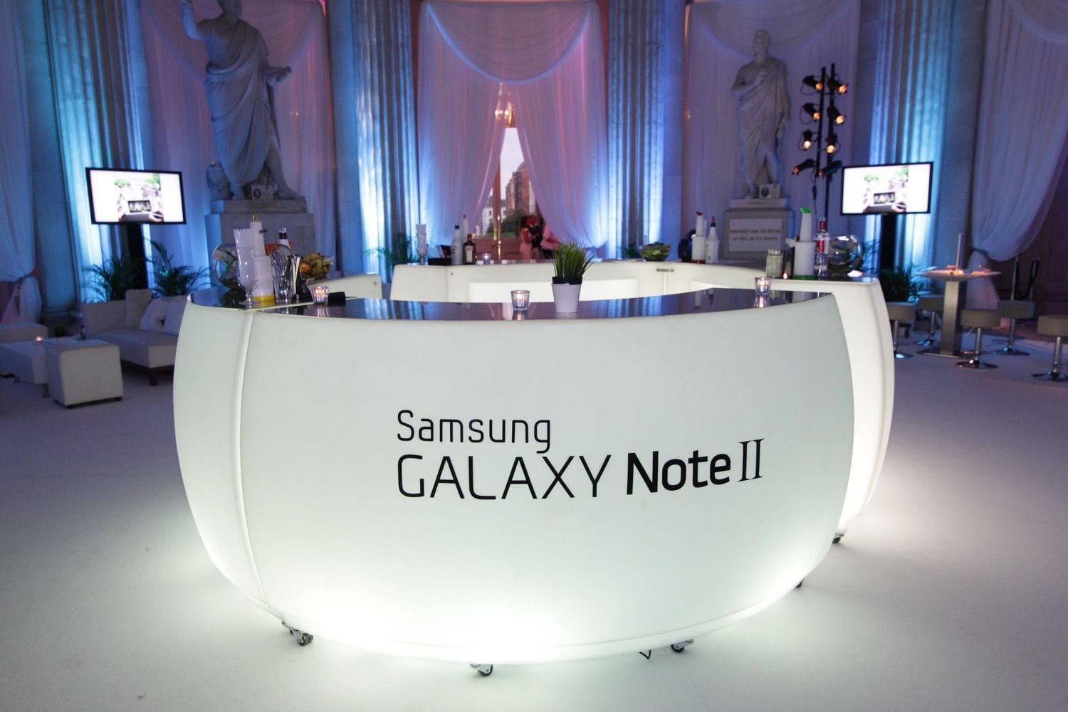 A photograph of the bar at the launch of the Samsung Galaxy Note in City Hall, Dublin