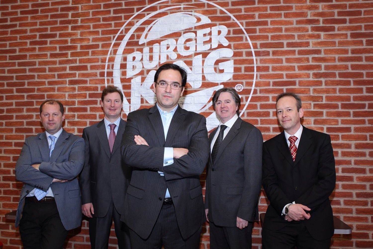 Jose E. Cil and the irish management at the opening of Burger King O'Connell Street, Dublin