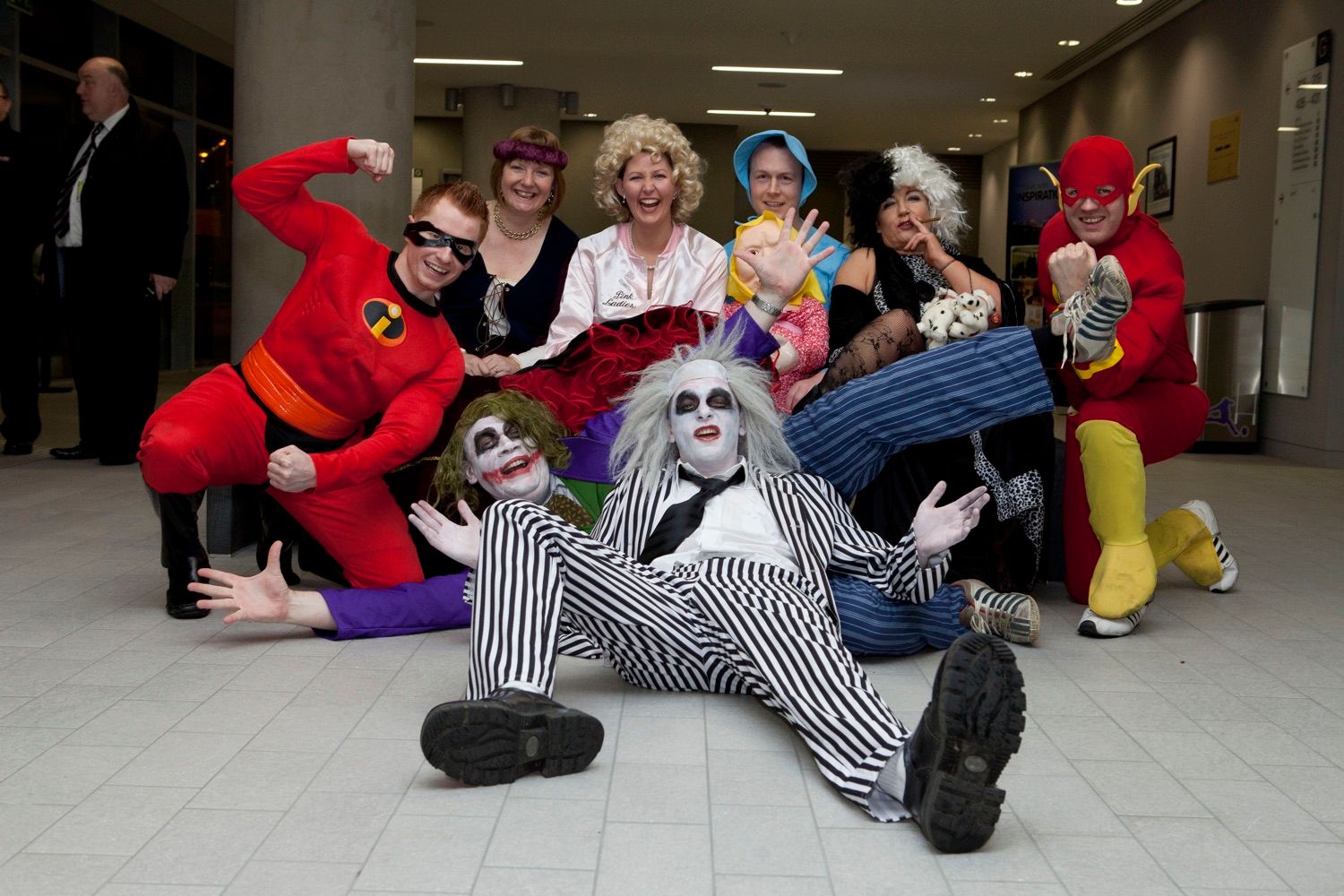 Some of the fancy dress costumes at a corporate party in teh Aviva Stadium, Dublin