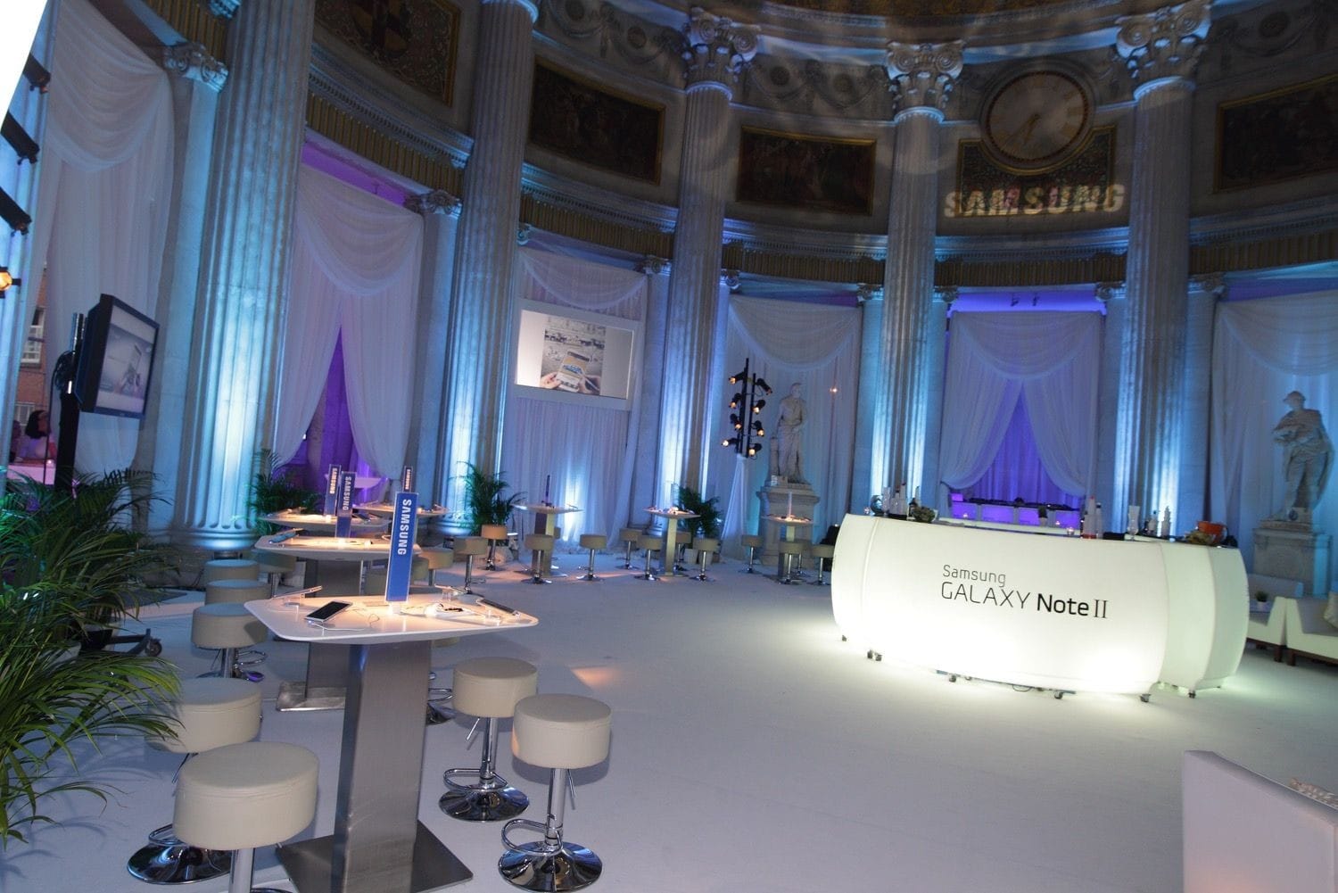 Decor photograph of City Hall for the launch of the Samsung Galaxy Note in Dublin