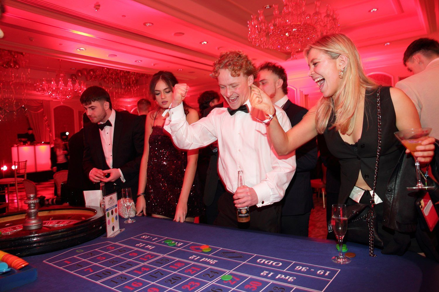 Guests doing well at the roulette wheel at a 21st birthday party in the Intercontinnental Hotel, Dublin