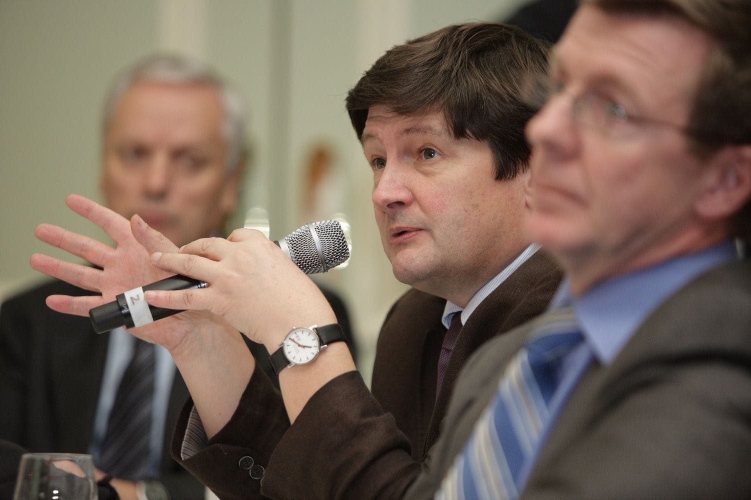 A speaker in a panel responds to a question during the Q&A