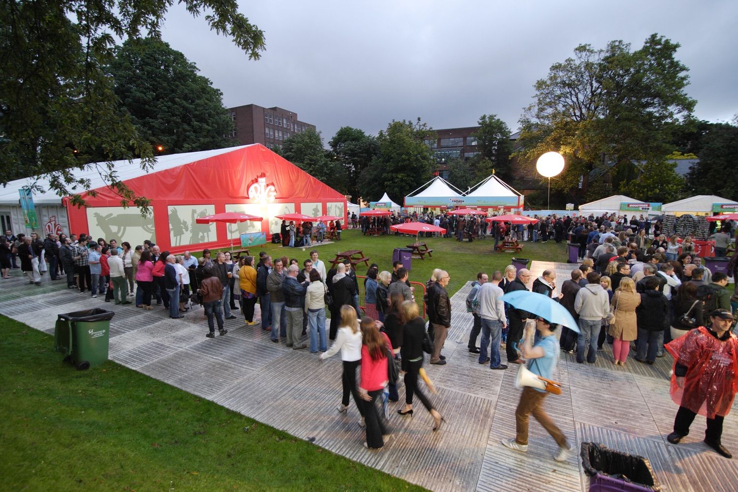 Guests arriving to the Vodafone Comedy Festival, the Iveagh Gardens, Dublin. The weather could not dampen their spirits