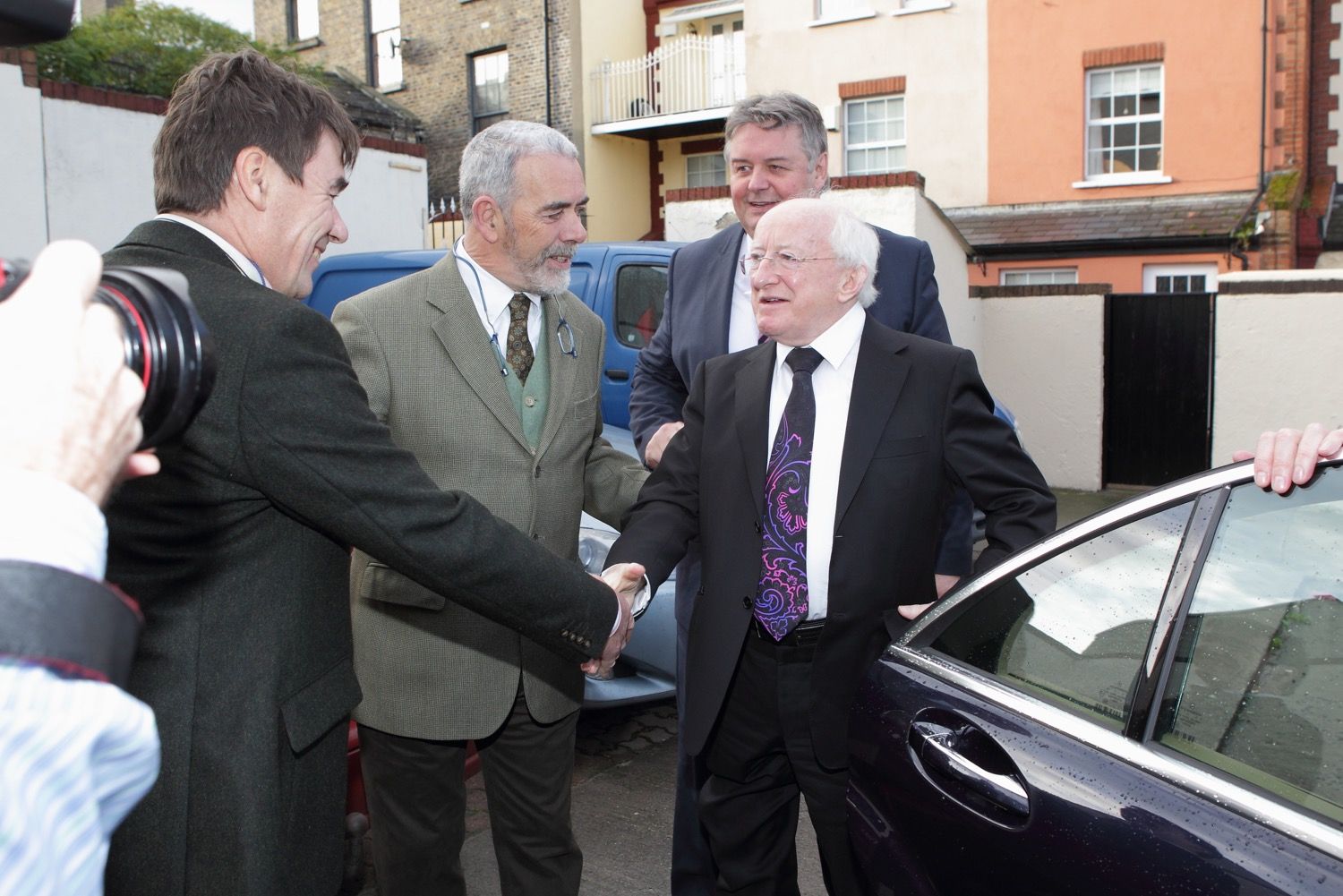 Michael D Higgins visit RADE a group fighting substance abuse through art in Dublin's inner city