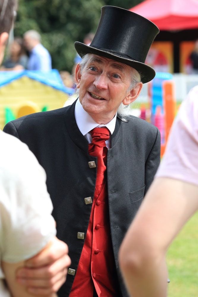 A ringmaster welcomes guests to a corporate family day at  the Radisson St Helens, Blackrock, county Dublin