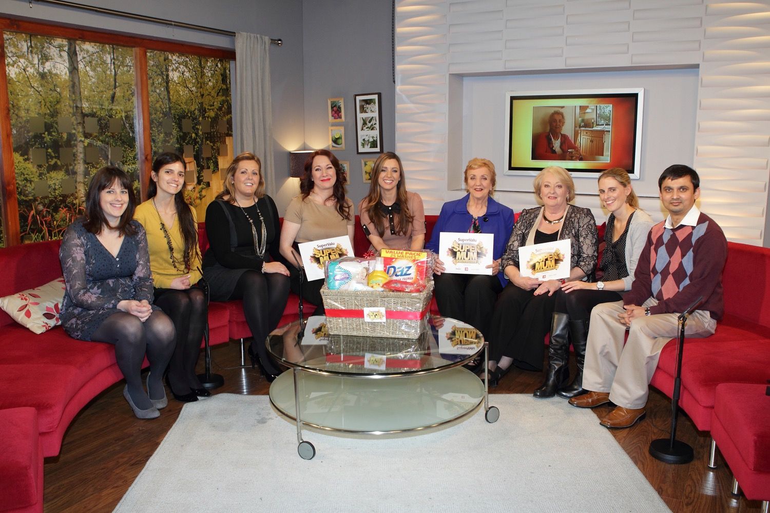 The winner and runners up of the TV3 & SuperValu Mum of the Year on the set of Ireland AM