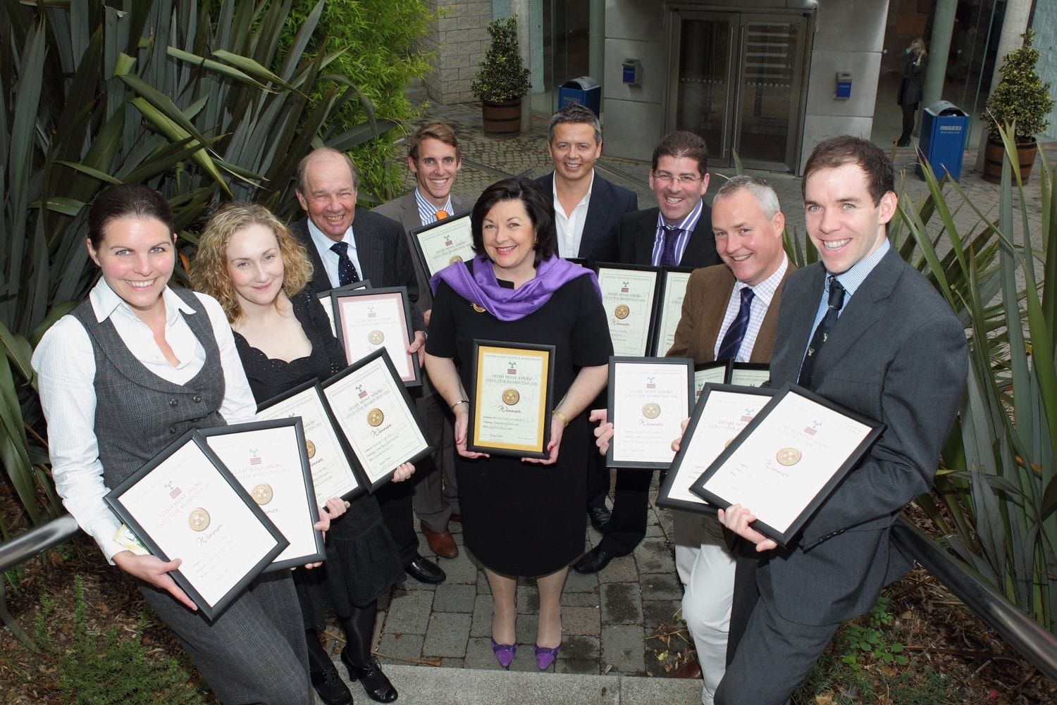 The winners of the different catagories at the National Off-Licence Association Wine of the year awards, held at Leopardstown racecourse, Dublin