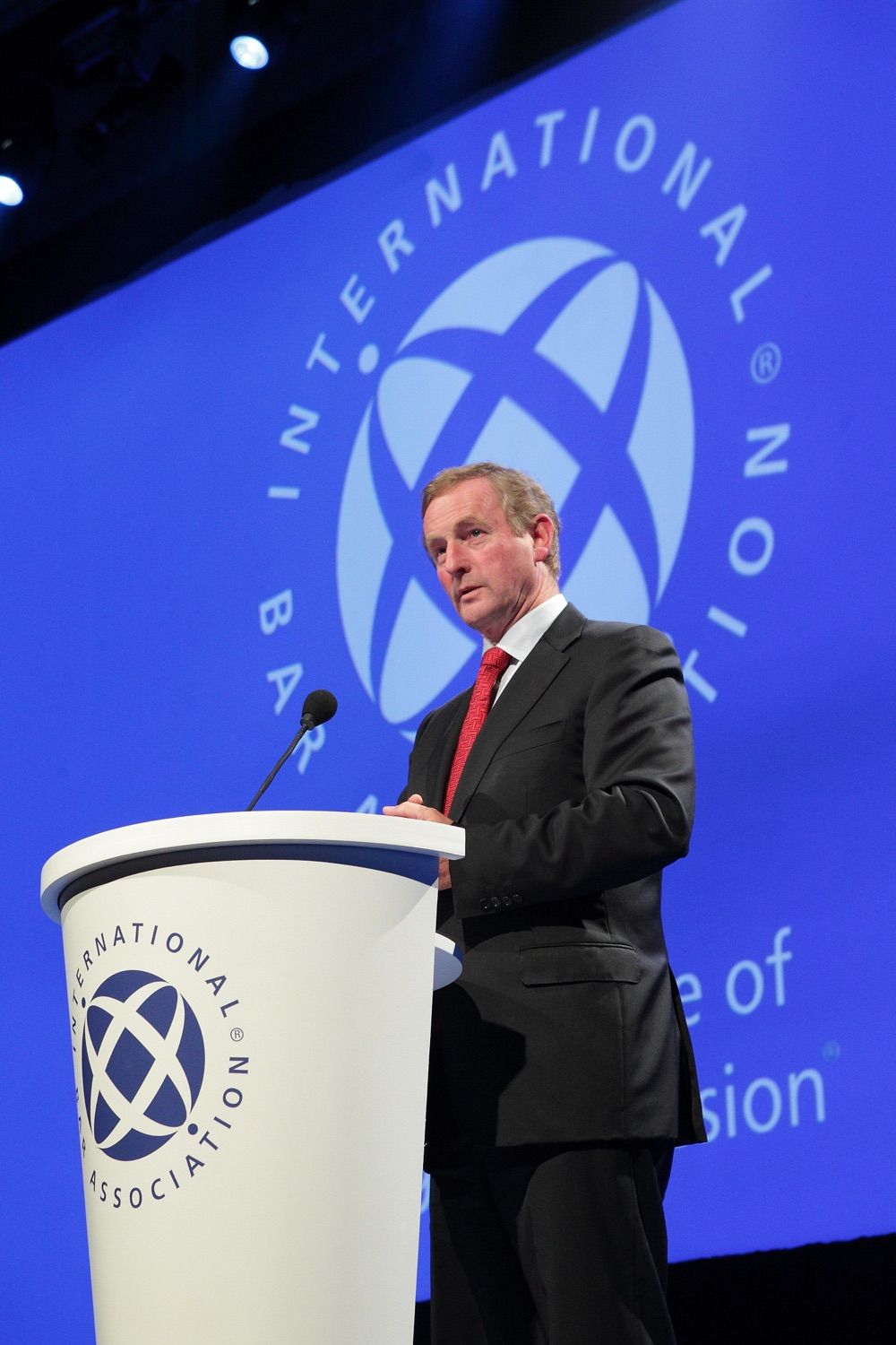 A speaker at a meeting o The International Bar Association in the Convention Centre Dublin