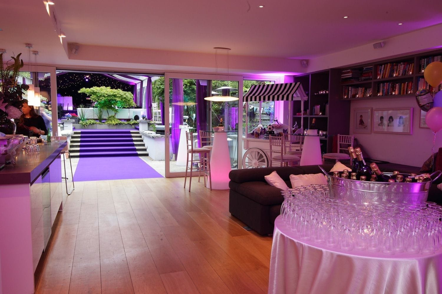 Decor, lighting and furniture installation at a private party at a clients house in south Dublin