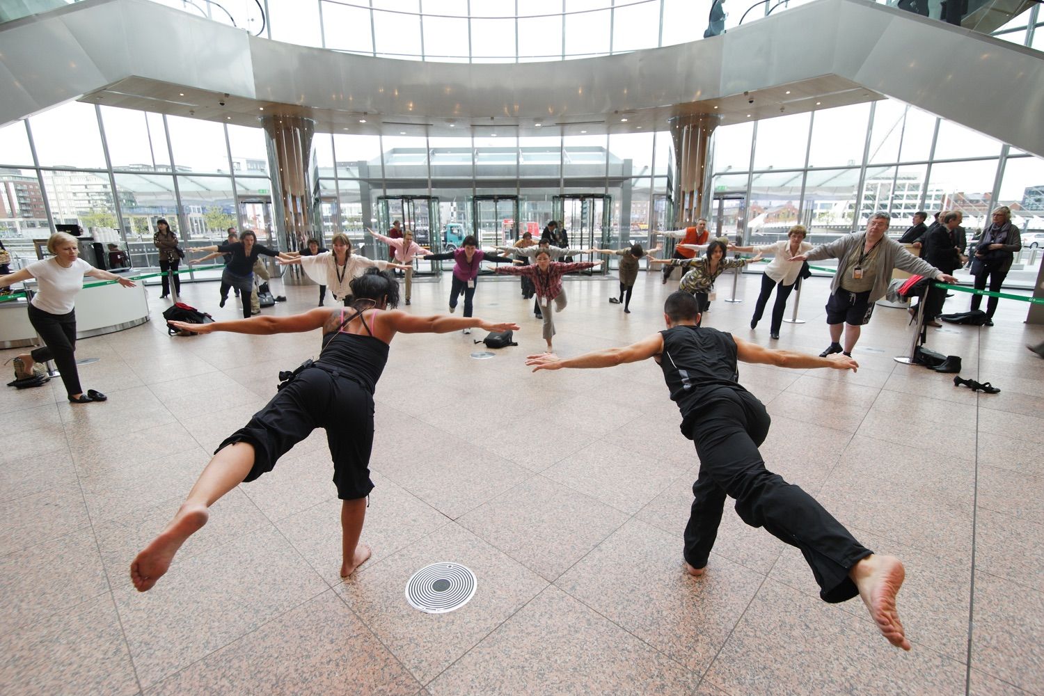 A great idea at a conference, was to have a yoga class beforehand in the Convention Centre Dublin