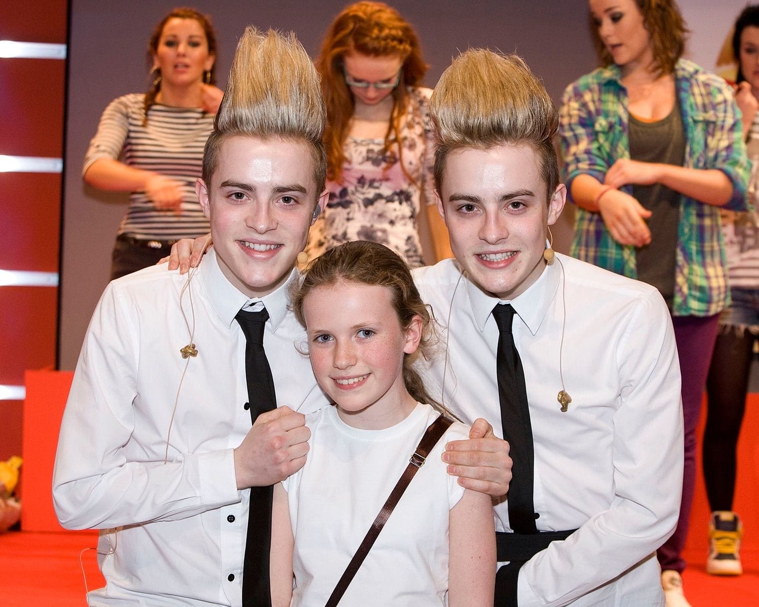 Jedward meet and greet a fan at the Mansion House, Dublin