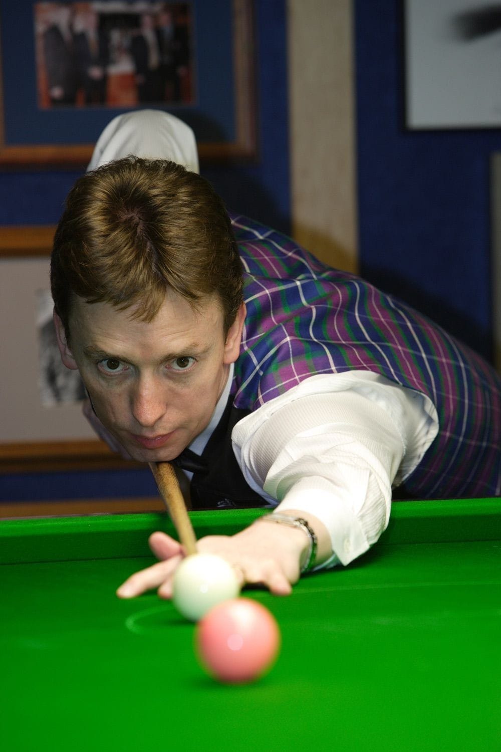 Ken Doherty practices a couple of frames in the snooker room of the Radisson St Helens Hotel, Co Dublin