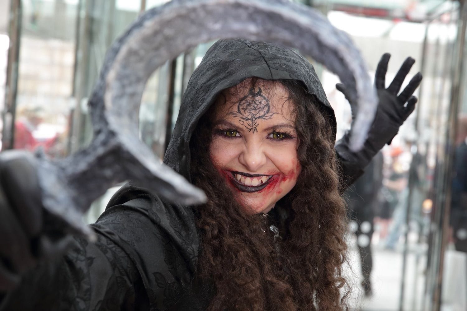 A lady dressed as a witch at Comicon, held in the Conference Centre Dublin