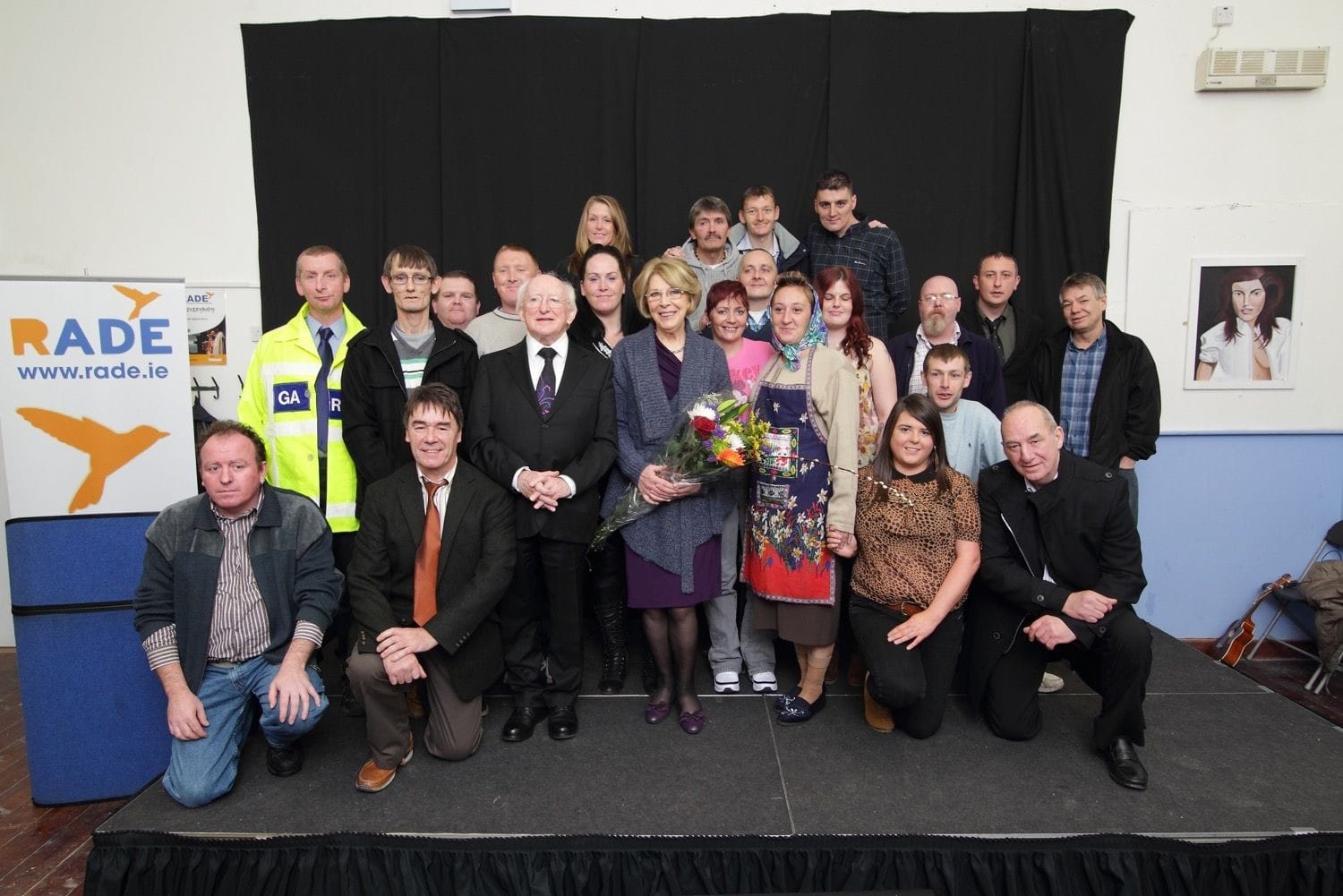 Michael D Higgins and his wife Sabina Coyne visit RADE a group fighting substance abuse through art in Dublin's inner city