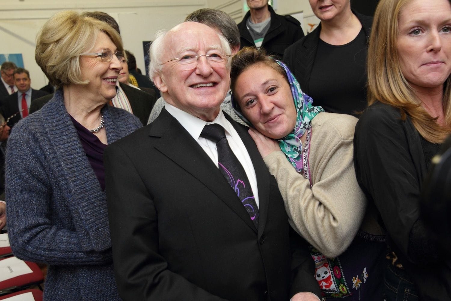 Michael D Higgins and his wife Sabina Coyne visit RADE a group fighting substance abuse through art in Dublin's inner city